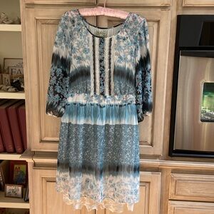 Frock & Frill dress sz 14 blue print euc